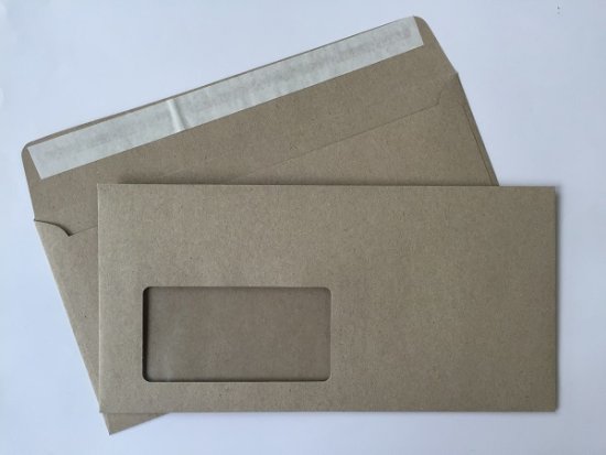 Briefumschlag DIN lang mit Fenster - Gobi Design Recycling Papier