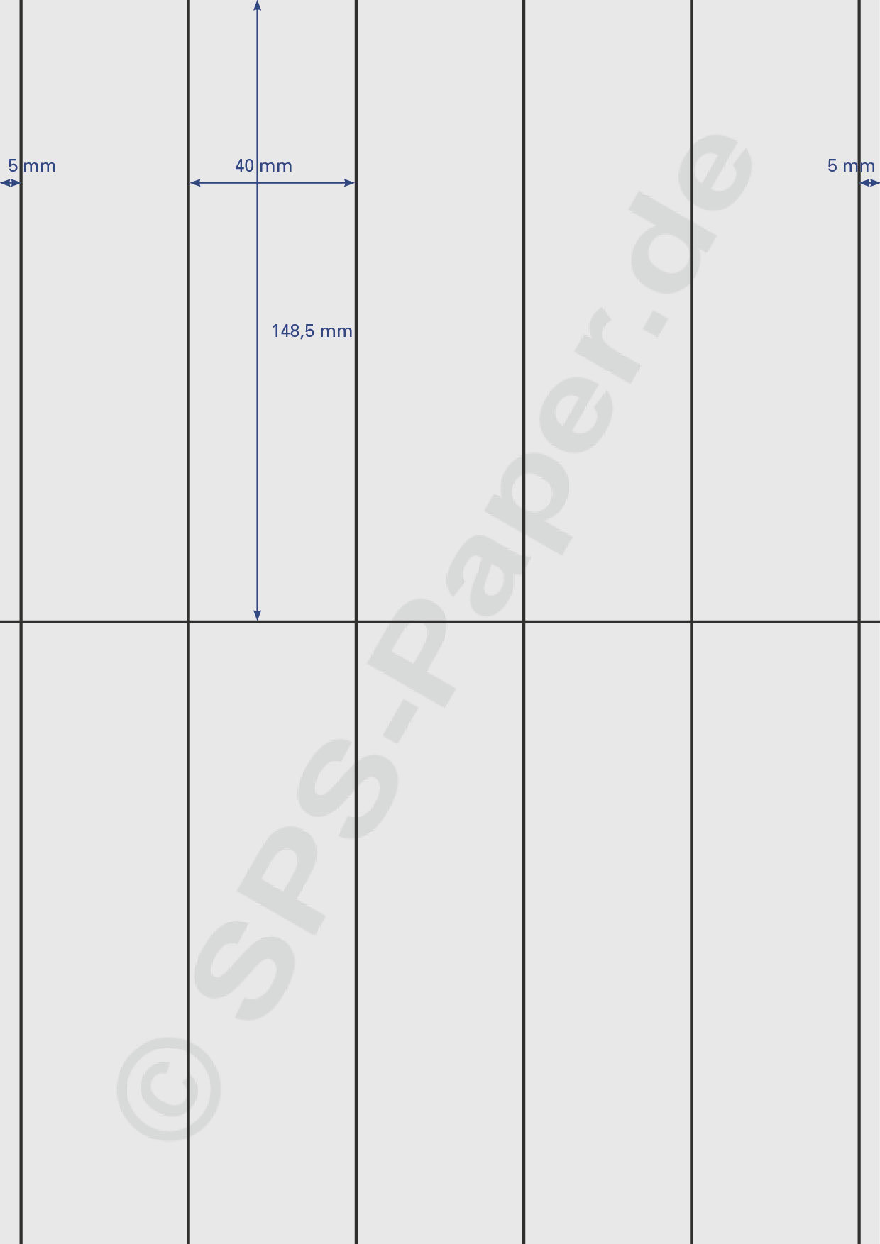 Papier perforiert - 10 Streifen hoch weiss & farbig
