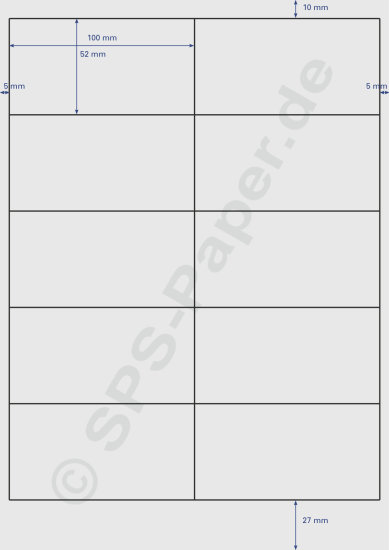 Papier A4 perforiert - 10 Etiketten á 100x52mm - weiss & farbig