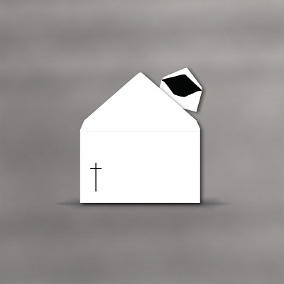 Briefumschlag (Trauerpost) mit Kreuz 120x202mm - Futter schwarz
