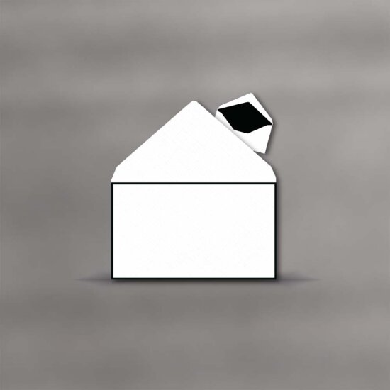 Trauerbriefumschlag leinen 120 x 202 mm - Futter schwarz