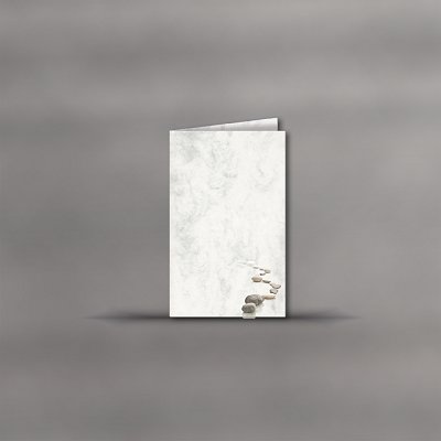 Karte hochdoppelt (Trauerpost) 185x115mm - Marmor Steine
