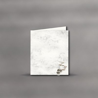 Briefbogen (Trauerpapier) 183x215mm hellgrau - Marmor Steine
