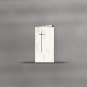 Karte hochdoppelt mit Kreuz (Trauerpost) 195x114mm - Marmor hellgrau
