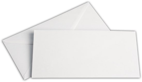 Briefumschlag DIN lang ohne Fenster spitze Klappe weiss 100g