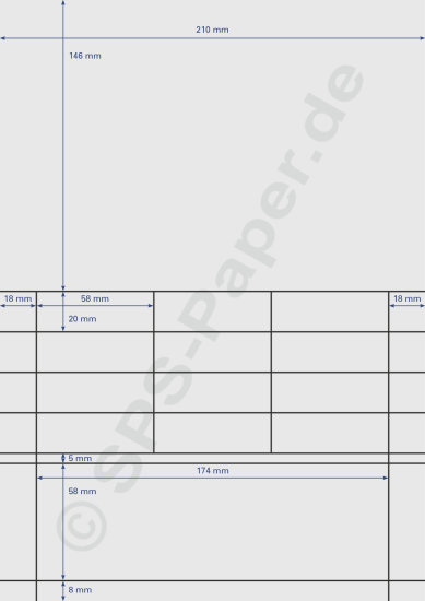 Papier A4 perforiert - 14 Etiketten verschieden - weiss & farbig