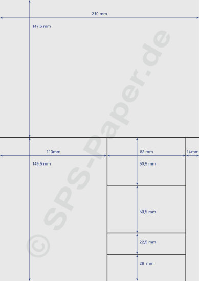 Papier perforiert - 6 Etiketten/A4 Blatt - weiss & farbig