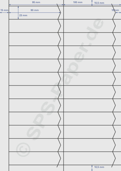 Einsteckkarte aus Papier - Pfeilform quer - 90x23mm - weiss & farbig