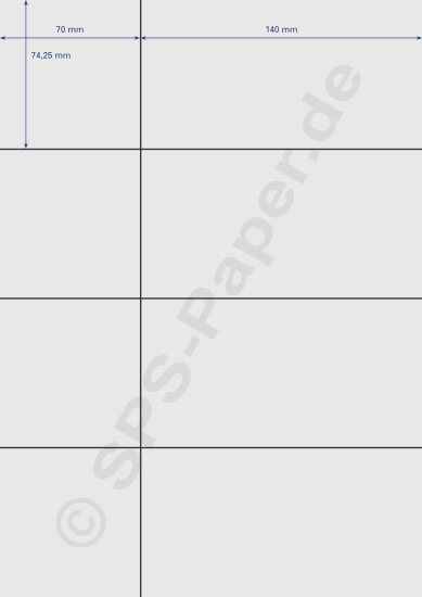 Papier A4 perforiert - 4x 70x74,25 & 4x140x74,25mm -...