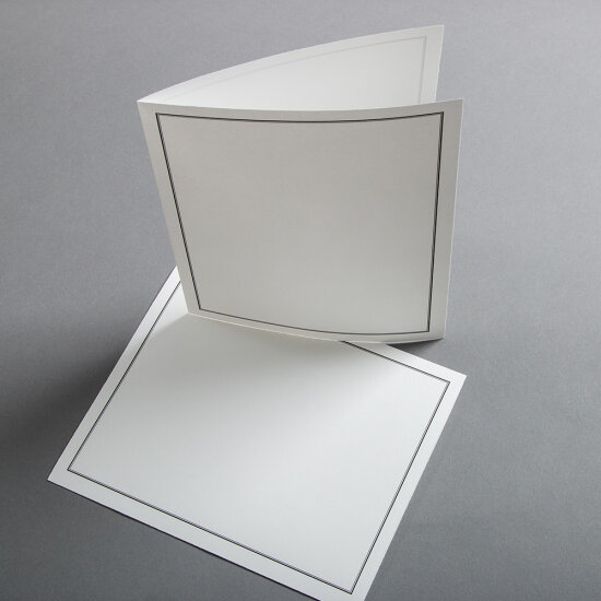 Bütten Trauerbogen gefalzt - 175 x 215 mm - Doppelrahmen