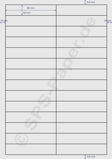 Papier A4 perforiert - 28 Streifen á 95x20mm - weiss & farbig