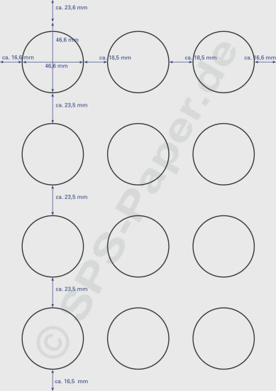 Buttons leicht trennbar - Ø 46,6mm - 12 Stück/A4-Blatt