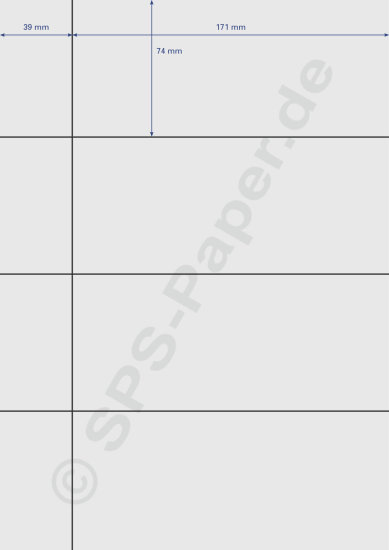 Papier A4 perforiert - 4x 39x74 & 4x 171x74mm - weiss &...