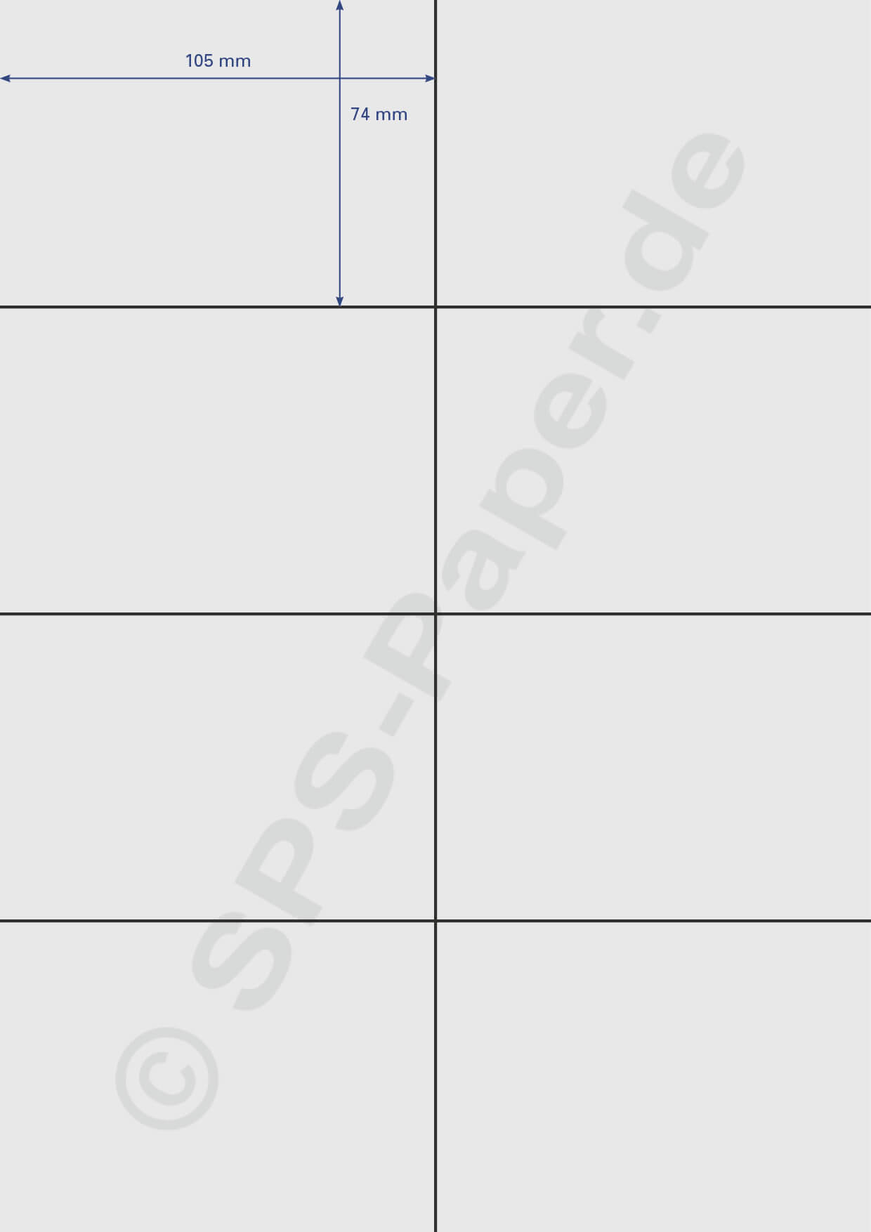 Perforiertes Papier A4 - 8 Teile 105x74mm - weiss/farbig
