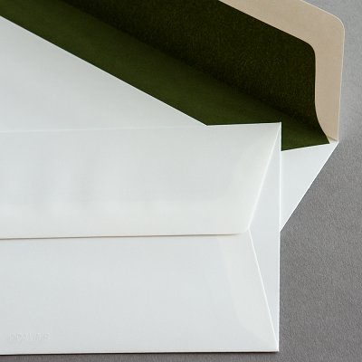 Briefumschläge DIN lang Futter grün gerade Klappe - Opaline