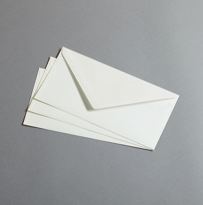 Briefumschlag DIN lang weiss leinen 100 Stück - Edelpost