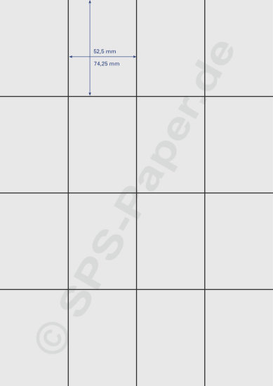 Papier perforiert - 16 Etiketten 52,5x74,2mm - weiss 120g