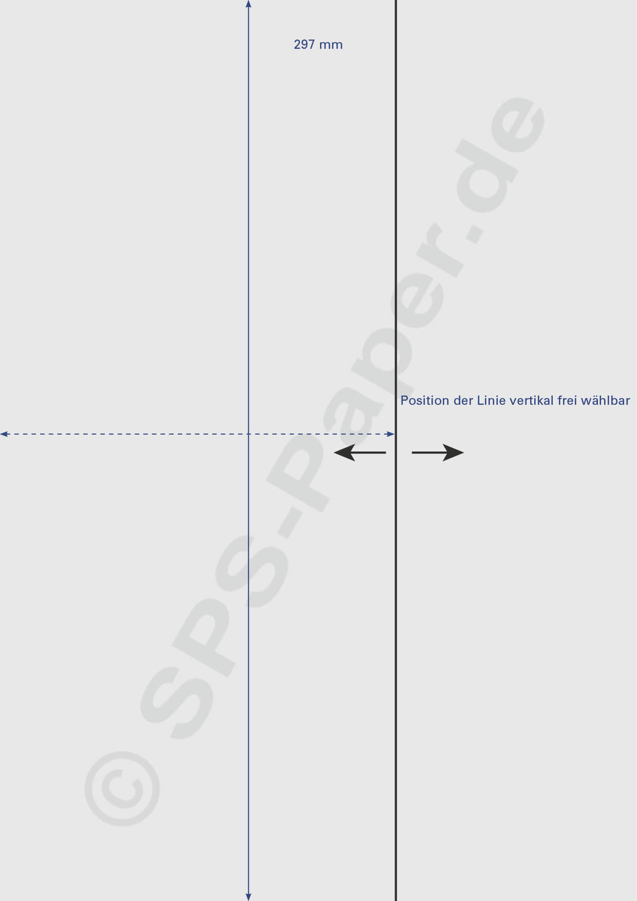 Papier A4 mit einer Linie hoch perforiert - weiss 160g