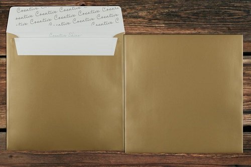 Briefumschläge quadratisch 220x220mm ohne Fenster gold und silber - Metallics