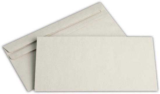 Recycling Briefumschläge DIN lang mit und ohne Fenster grau