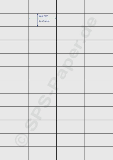 Papier A4 perforiert - 48 Etiketten 52,5x24,7mm - weiss &...