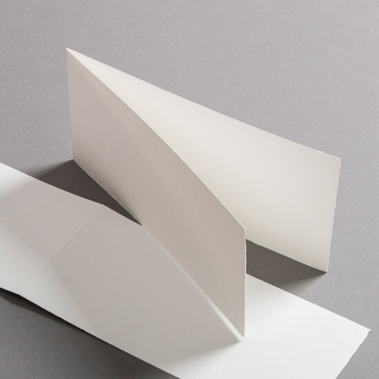 Bütten Karten handgerissen DIN lang - querdoppelt