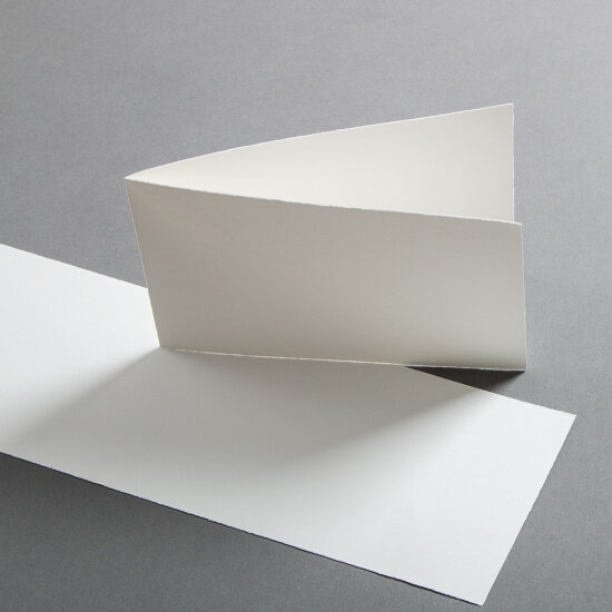 Bütten Karten handgerissen Diplomat 113 x 175 mm - querdoppelt