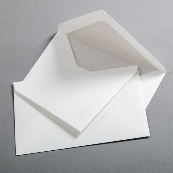Bütten Briefumschläge handgerissen 118 x 182 mm - Futter grau