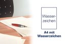 B&uuml;tten Papier A4 105g weiss halbmatt gerippt - mit Wasserzeichen