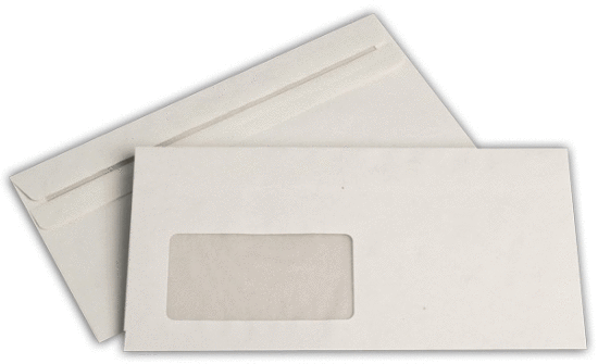 Briefumschlag DIN lang Recycling weiss mit Fenster 80g
