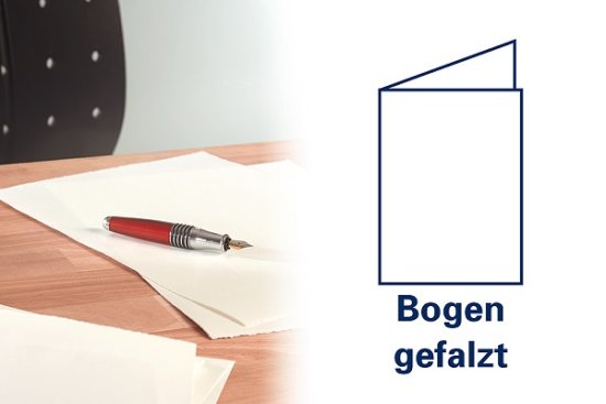 Bütten Papier Bogen gefalzt weiss halbmatt