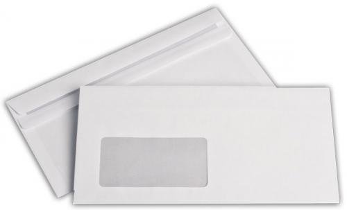 Briefumschlag DIN lang mit Fenster weiss 80g selbstklebend