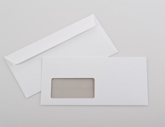 Briefumschlag DIN lang mit Fenster - Extra white pure - FSC®