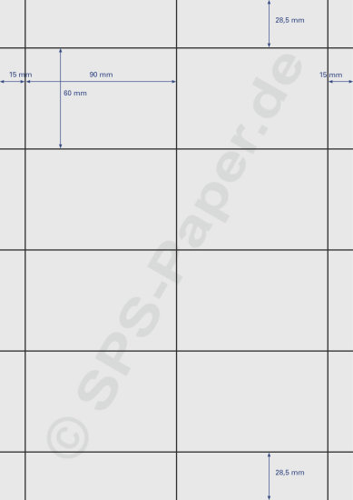 Papier A4 perforiert - 8 Etiketten á 90x60mm - weiss & farbig