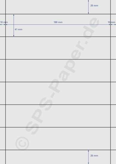 Papier A4 perforiert - 6 Streifen quer á 190x41mm - weiss 90g