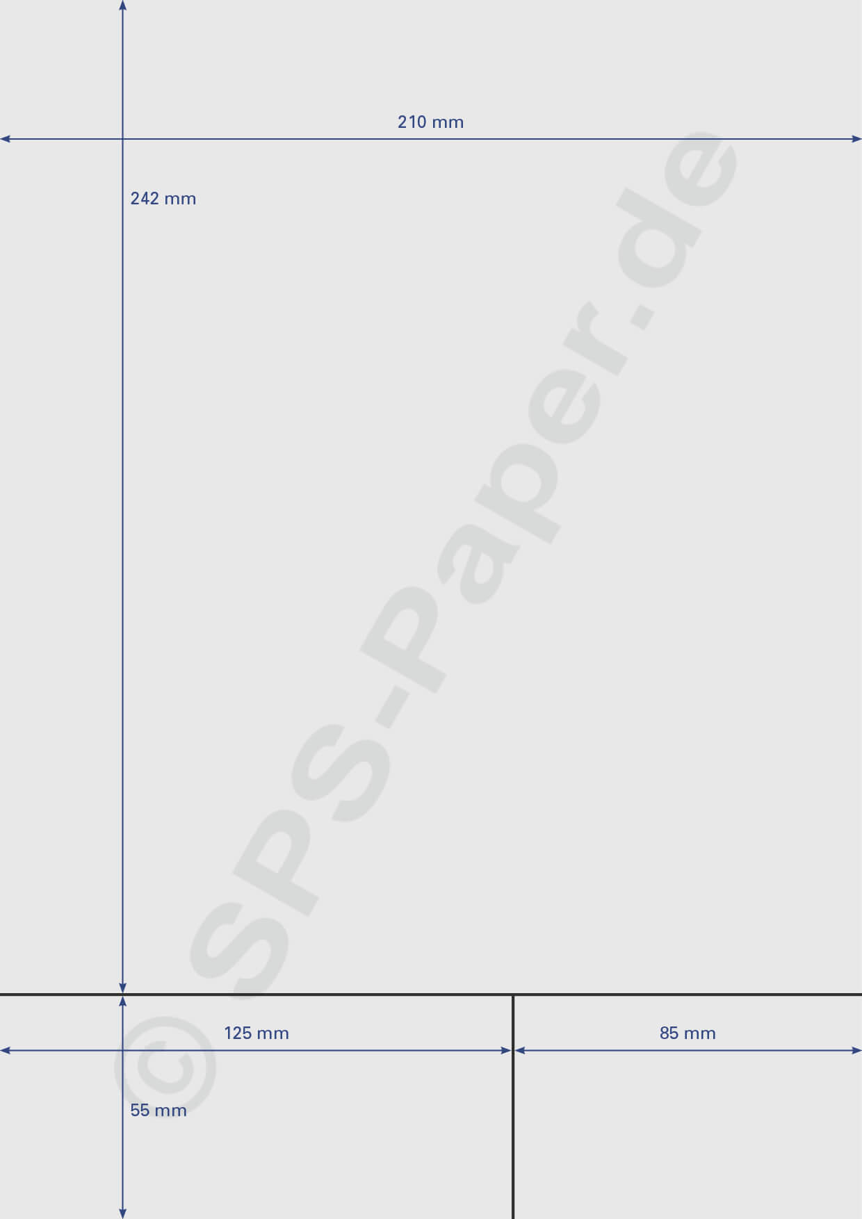 A4 perforiert - 210x242, 125x55 & 85x55mm weiss/farbig