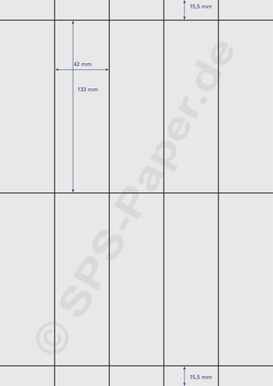 Papier A4 perforiert - 10 Streifen á 42x133mm - weiss & farbig