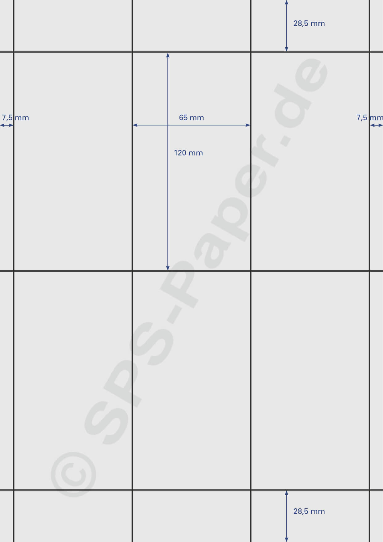 Perforiertes Papier A4 - 6 Teile 65x120mm weiss & farbig, 231,99
