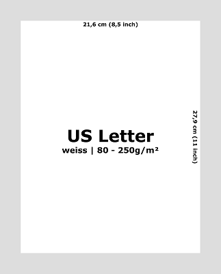 US Letter Papier 80g-250g - weiss