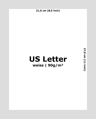 US Letter Papier weiss 90g 100 Blatt