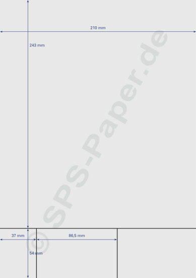 Papier perforiert - 1x 210x243, 1x 37x54 & 2x 86,5x54mm - weiss & farbig