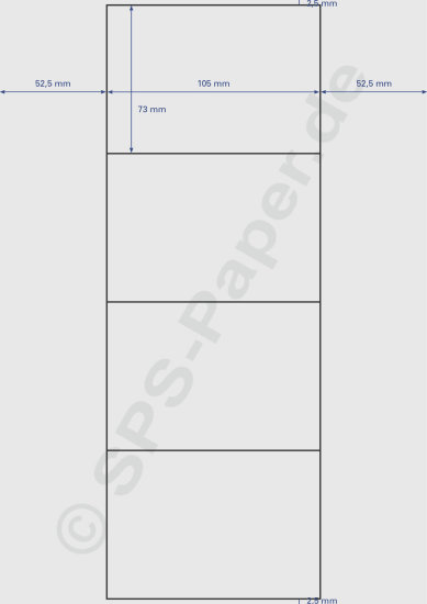 Papier A4 perforiert - 4x 105x73mm - weiss & farbig