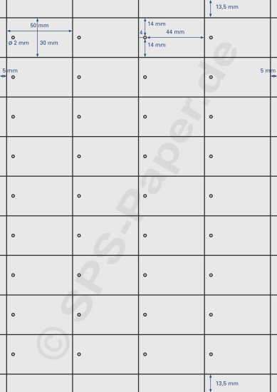 Papier A4 perforiert - 50x30mm (auf Wunsch) gelocht - weiss & farbig