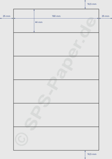 Papier A4 mit Perforation - 6 Streifen á 160x44mm - weiss & farbig