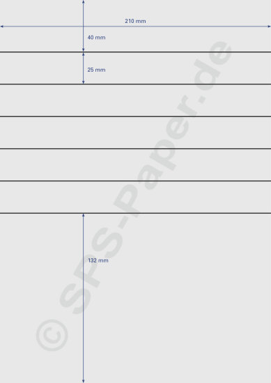 Papier A4 perforiert - 6 Streifen & Notizzettel - weiss 80g