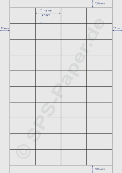 Papier A4 perforiert - 40x 44x27mm - weiss 80g