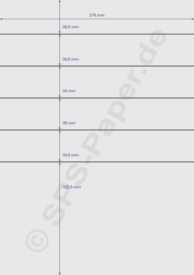 A4 Papier trennbar - 5 Streifen plus Etikett - weiss 80g