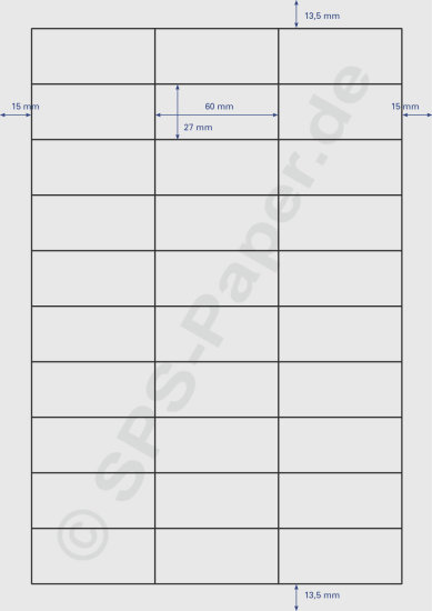 Papier A4 perforiert - 30x 60x27mm - weiss 80g