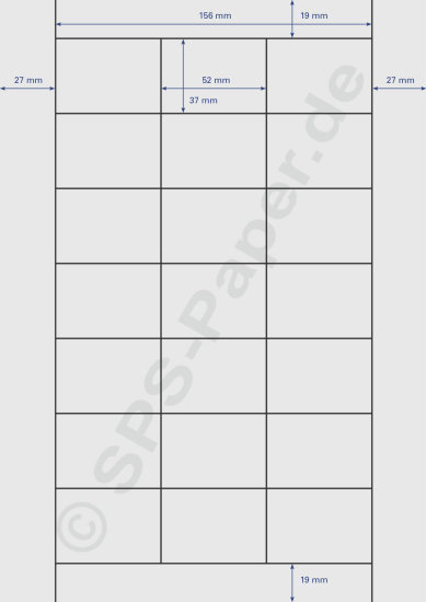 Papier A4 perforiert - 21x 52x37mm - weiss 200g