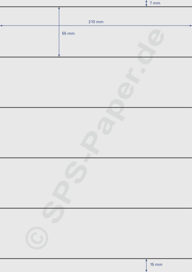 Papier A4 perforiert - 5 Streifen á 210x55mm - weiss 120g